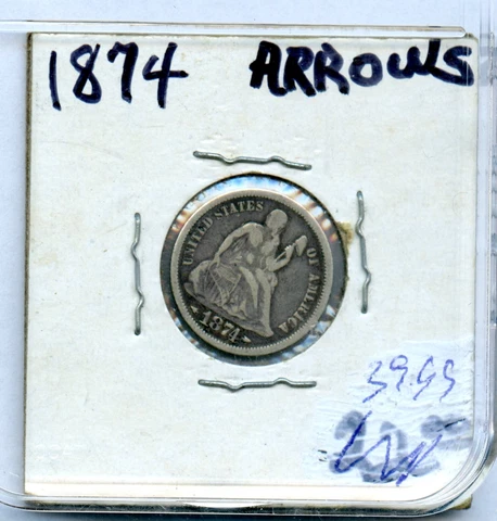 1874 10c Seated Liberty Dime Cover