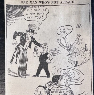 1942 EE. UU. Ración de goma Tío Sam Jeffers Segunda Guerra Mundial Cincinnati periódico dibujos animados Foto 1 de 3