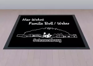 FM 062 Fußmatte mit Wunschname Wunschtext personalisiert Schauenburg Skyline - Bild 1 von 2