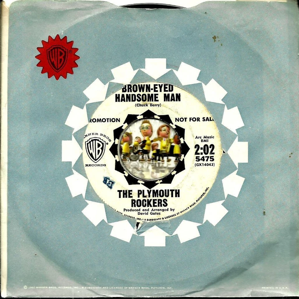 PLYMOUTH ROCKERS BROWN EYED HANDSOME MAN ROCKABILLY GARAGE BOPPER 45 RPM RECORD - Image 1 of 1