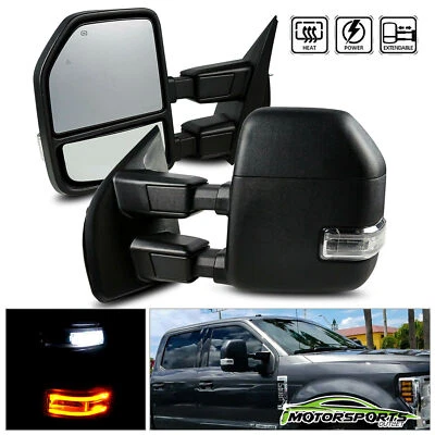 Power/Heated LED Signal/Puddle/Auxiliary Light Towing Mirrors For 2015-2018 F150 Foto 1 de 4