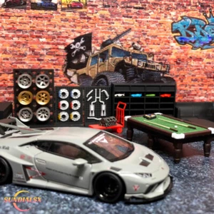 1:64 Diorama Maintenance Props Model Car Garage Workshop Tools Scene Model Toy - Picture 1 of 123