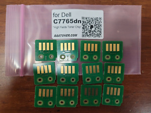 12 x Toner Reset Chip High Yield for Dell C7765dn Color Laser Printer Refill