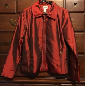 Chico's Cross Dye Rouge Shimmer Shine Maleh Quilted Jacket Size 0 NWT - Picture 1 of 7