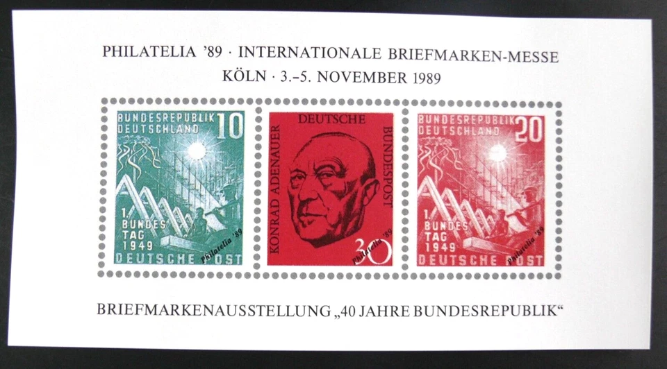 ALLEMAGNE : PHILATELIA 1989 KÖLN / COLOGNE 3 AU 5 11 - NEUF (*) SANS GOMME - TBE - Photo 1/1