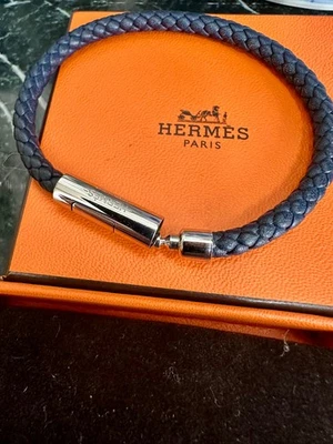 Pulseira Masculina Hermès Golias Tamanho T4 Azul Marinho - Imagem 1 de 4