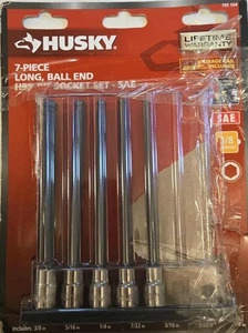 Husky 3/8 in. Drive SAE Long Ball Hex Bit Socket Set (7-Piece)Missing 2 Item  - Picture 1 of 2