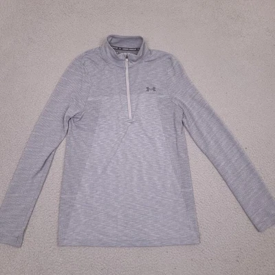 Under Armour Shirt Womens Small 1/4 Zip Pullover Fitted Gray Polka Dot Heathered - Image 1 of 4