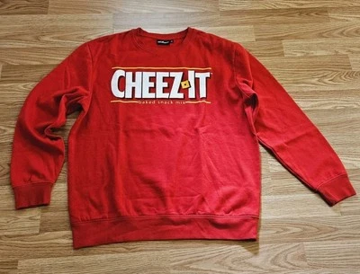 Kellogg's Cheez-It Crackers Rojo Para Hombre XL Gráfico Pullover Cuello Redondo Sudadera Foto 1 de 4