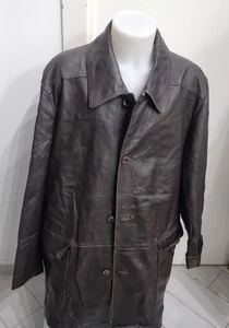 Facimp Giacca In Vera Pelle Uomo Man  Tg58 Marrone AN11 - Picture 1 of 12