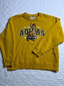 Adidas Originals x Disney Unisex Bambi Sweatshirt Yellow Graphic Long Sleeve M - Picture 1 of 11