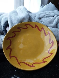 Threshold Coastal 26fl. Oz Stoneware Dinner Bowls Red Wave Yellow New Set 2 - Picture 1 of 11