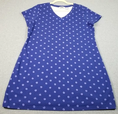 ISAAC MIZRAHI футболка платье женщин большой маленький LP синий точек пятна короткий рукав - Изображение 1 из 4