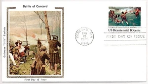 1563 BATTLES OF LEXINGTON AND CONCORD STAMP FIRST DAY OF ISSUE COLORANO SILK FDC - Picture 1 of 1