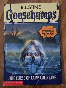RL Stine Gänsehaut Buch 56 Der Fluch des Camp Cold Lake 1. Auflage dünnes Exemplar Vintage - Bild 1 von 10
