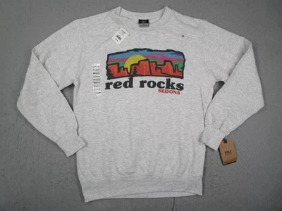 Sudadera deportiva MV para hombre gris medio rojo rocas Sedona gráfico cuello redondo pulóver Foto 1 de 4