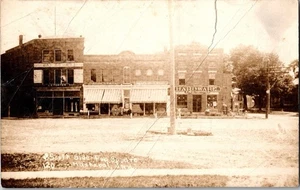 ANTIQUE RPPC HANNIBAL, New York South Side Square Hardware Store Damaged KH13 - Picture 1 of 3