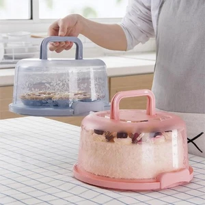 Round Plastic Cake Carrier Box Round Cake Container with - Picture 1 of 8