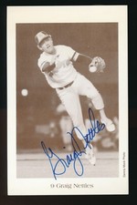 1984 San Diego Padres DENNIS MOCK Postcard -GRAIG NETTLES *Autographed*