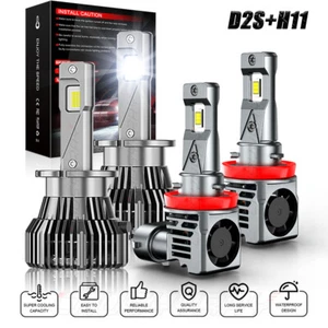 FIT Infiniti JX35 2013 4pcs D2S+H11 HID Headlight Low Beam + Fog Light white H8 - Picture 1 of 16