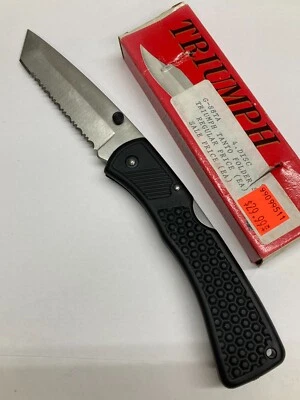Triumph Folding Knife w Tanto Point, Serrated Blade, Lockback,Clip G-88TA - Image 1 of 4