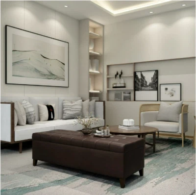 Storage Bench Ottoman Leather Bonded Seat Tufted Brown Footstool Stool Bedroom - Image 1 of 4