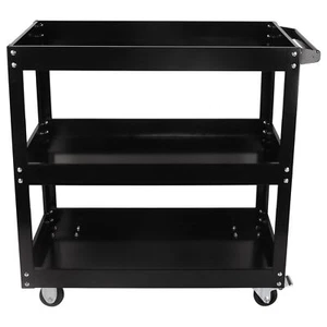 3-Tier Commercial Tool Cart with Brake Wheels 330lbs Steel Service Tool Cart - Picture 1 of 8