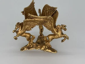 K Dopita Studio 3 Pegasus Pedestal For Gazing Ball 1986 Gold Finish 3.25” Tall - Picture 1 of 11
