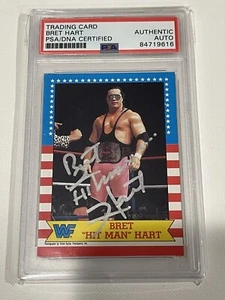 Bret Hart “Hit Man” Signed 1987 Topps Card IP Slabbed Encapsulated PSA DNA COA a - Picture 1 of 2