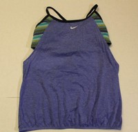 women's nike textured stripe layered tankini top
