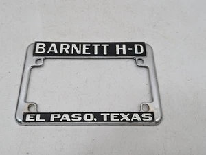 Vintage Motorcycle Dealer License Plate Frame Barnett Harley Davidson El Paso TX - Picture 1 of 14