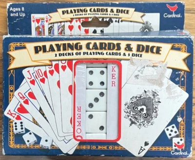 Cardinal ~ Playing Cards & Dice Set ~ 2 Decks & 5 Dice ~ Brand New ~ Shelf Wear - Image 1 of 4