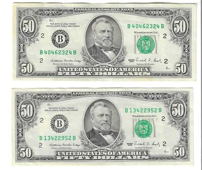 SERIES  1988 1990 $50 NEW YORK NOTE (LOT M) YOUR CHOICE - Image 1 of 4