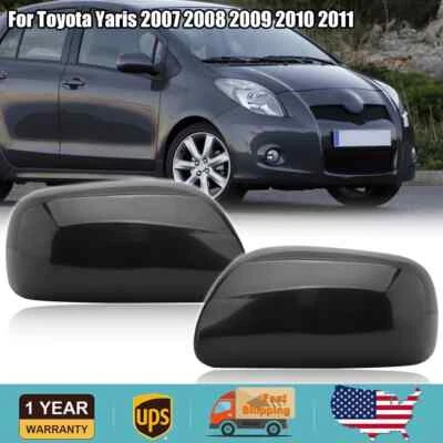 Tapas de cubierta de espejos retrovisores laterales izquierda+derecha para Toyota Yaris 2007 2008 2009 2010 2011 Foto 1 de 4