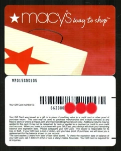 MACY'S Red Star Shopping Bag ( 2005 ) Gift Card ( $0 ) V2 - Picture 1 of 1