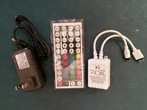 44 Key IR Remote Controller 3528 5050 RGB LED Strip Light 12V 2A Power Supply - Picture 1 of 4
