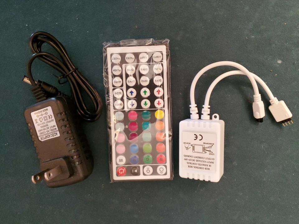 44 Key IR Remote Controller 3528 5050 RGB LED Strip Light 12V 2A Power Supply - Image 1 of 4