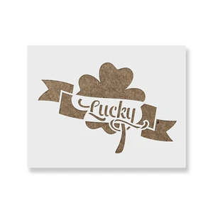 Lucky St Patricks Day Stencil - Durable & Reusable Mylar Stencils - Picture 1 of 5