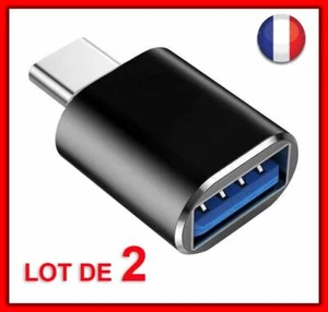 Lote 2 Mini Adaptador USB C Tipo C Macho A USB 3.0 Hembra OTG Universal - Imagen 1 de 5