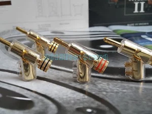 4x HiFi 24K Gold Plated Speaker Cable Banana Connector Plug wire Locking design - Picture 1 of 5