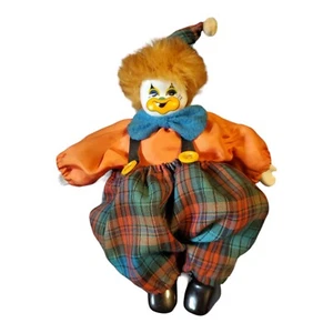 RARE Vintage 9" Sitting Clown Porcelain Face, Hands & Feet Soft Body Happy - Picture 1 of 11