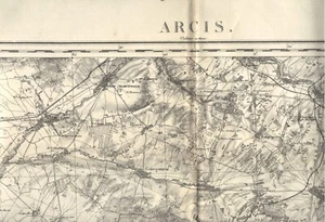 ARCIS sur AUBE Carte État-Major N°67 Sézanne Fère Somsois Charmont Gélannes 1835 - Picture 1 of 6