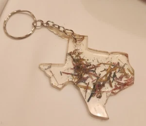 Handcrafted Texas Tumble Weed Texas Shape Keychain - Picture 1 of 3