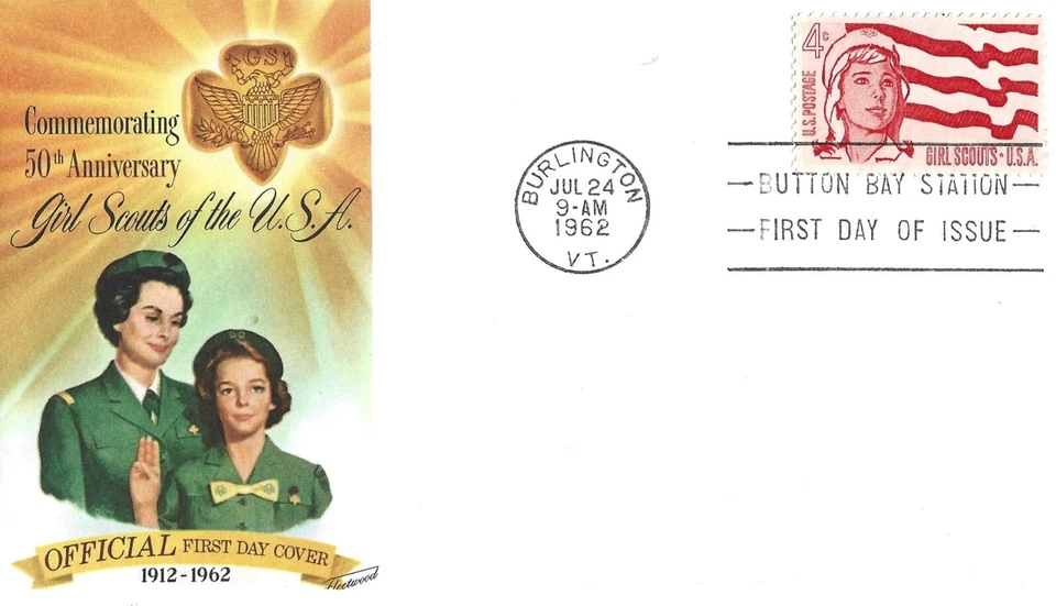 1962 1199 4 cent Commemoraling   50th Anniversary Girl Scout of America FDC - Image 1 of 1