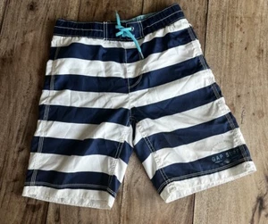 Gap Kids Boys Swim Trunks Size Medium (8) Navy And White Striped - Picture 1 of 11
