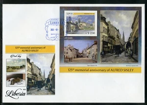 LIBERIA 2023 125th MEMORIAL ANNIVERSARY OF ALFRED SISLEY PAINTINGS S/SHEET FDC - Picture 1 of 1
