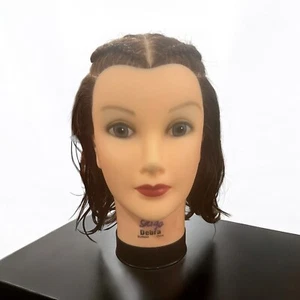 Burmax 100% Human Hair Debra Manikin Brown Medium Length For Cosmetology/Barber - Picture 1 of 8