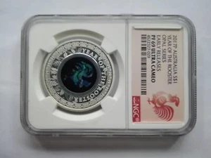 2017 Australia Opal Lunar  Year Of Rooster Early Releases ngc pf69 Silver Coin - Picture 1 of 2