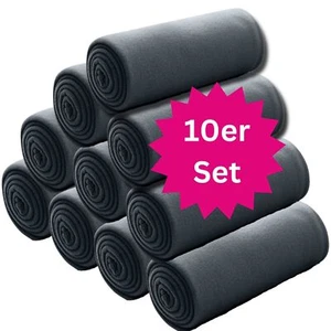 10er Set Fleecedecken Vorteilspack 130x160 Kuscheldecken Decken 10x dunkelgrau - Bild 1 von 5