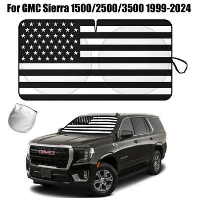 Солнцезащитный козырек на лобовое стекло автомобиля с флагом США для GMC Sierra 1500 2500HD - Изображение 1 из 4